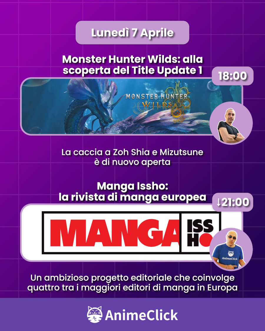 AnimeClick su Twitch: programma dal 7 al 13 aprile AnimeClick su Twitch: programma dal 7 al 13 aprile